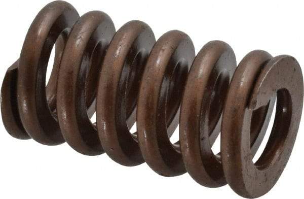 Associated Spring Raymond - 1" Hole Diam, 1/2" Rod Diam, 1-3/4" Free Length, Gold Die Spring - 546 Lb Max Deflection, 0.53" Max Deflection, Heavy Duty, Chromium Alloy Steel - USA Tool & Supply