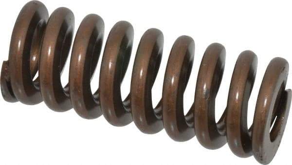 Associated Spring Raymond - 1" Hole Diam, 1/2" Rod Diam, 2-1/2" Free Length, Gold Die Spring - 510 Lb Max Deflection, 0.75" Max Deflection, Heavy Duty, Chromium Alloy Steel - USA Tool & Supply