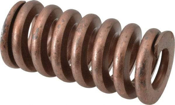 Associated Spring Raymond - 1-1/4" Hole Diam, 5/8" Rod Diam, 2-1/2" Free Length, Gold Die Spring - 882 Lb Max Deflection, 0.75" Max Deflection, Heavy Duty, Chromium Alloy Steel - USA Tool & Supply