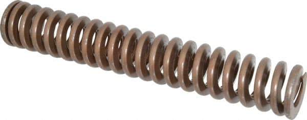 Associated Spring Raymond - 2" Hole Diam, 1" Rod Diam, 12" Free Length, Gold Die Spring - 1512 Lb Max Deflection, 3.6" Max Deflection, Heavy Duty, Chromium Alloy Steel - USA Tool & Supply