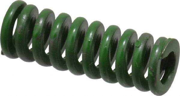 Associated Spring Raymond - 3/8" Hole Diam, 3/16" Rod Diam, 1" Free Length, Green Die Spring - 55 Lb Max Deflection, 0.25" Max Deflection, Extra Heavy Duty, Chromium Alloy Steel - USA Tool & Supply