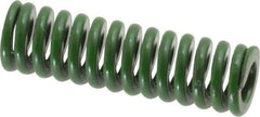 Associated Spring Raymond - 3/8" Hole Diam, 3/16" Rod Diam, 1-1/4" Free Length, Green Die Spring - 50 Lb Max Deflection, 0.31" Max Deflection, Extra Heavy Duty, Chromium Alloy Steel - USA Tool & Supply