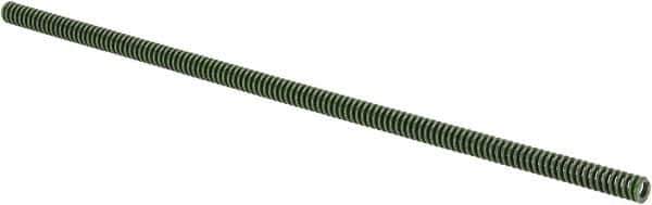 Associated Spring Raymond - 3/8" Hole Diam, 3/16" Rod Diam, 12" Free Length, Green Die Spring - 45 Lb Max Deflection, 3" Max Deflection, Extra Heavy Duty, Chromium Alloy Steel - USA Tool & Supply