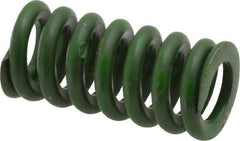 Associated Spring Raymond - 1/2" Hole Diam, 9/32" Rod Diam, 1" Free Length, Green Die Spring - 80 Lb Max Deflection, 0.25" Max Deflection, Extra Heavy Duty, Chromium Alloy Steel - USA Tool & Supply