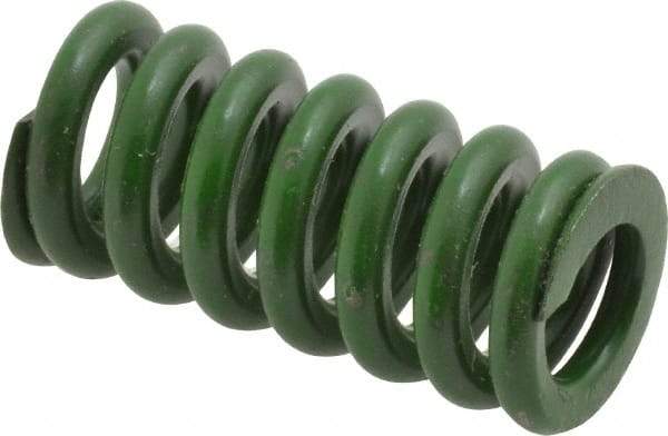 Associated Spring Raymond - 5/8" Hole Diam, 11/32" Rod Diam, 1-1/4" Free Length, Green Die Spring - 146.9 Lb Max Deflection, 0.31" Max Deflection, Extra Heavy Duty, Chromium Alloy Steel - USA Tool & Supply