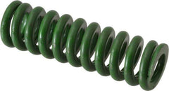 Associated Spring Raymond - 5/8" Hole Diam, 11/32" Rod Diam, 2" Free Length, Green Die Spring - 145 Lb Max Deflection, 0.5" Max Deflection, Extra Heavy Duty, Chromium Alloy Steel - USA Tool & Supply