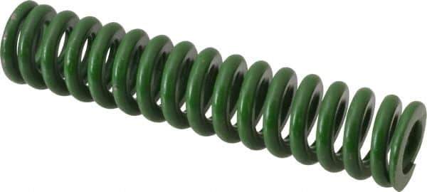 Associated Spring Raymond - 5/8" Hole Diam, 11/32" Rod Diam, 3" Free Length, Green Die Spring - 142.5 Lb Max Deflection, 0.75" Max Deflection, Extra Heavy Duty, Chromium Alloy Steel - USA Tool & Supply