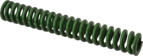 Associated Spring Raymond - 5/8" Hole Diam, 11/32" Rod Diam, 4" Free Length, Green Die Spring - 135 Lb Max Deflection, 1" Max Deflection, Extra Heavy Duty, Chromium Alloy Steel - USA Tool & Supply