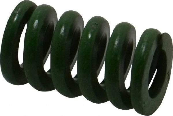 Associated Spring Raymond - 3/4" Hole Diam, 3/8" Rod Diam, 1-1/4" Free Length, Green Die Spring - 343.8 Lb Max Deflection, 0.31" Max Deflection, Extra Heavy Duty, Chromium Alloy Steel - USA Tool & Supply