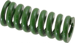 Associated Spring Raymond - 1" Hole Diam, 1/2" Rod Diam, 2-1/2" Free Length, Green Die Spring - 560 Lb Max Deflection, 0.63" Max Deflection, Extra Heavy Duty, Chromium Alloy Steel - USA Tool & Supply