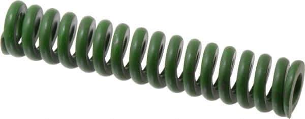 Associated Spring Raymond - 1" Hole Diam, 1/2" Rod Diam, 5" Free Length, Green Die Spring - 540 Lb Max Deflection, 1.25" Max Deflection, Extra Heavy Duty, Chromium Alloy Steel - USA Tool & Supply