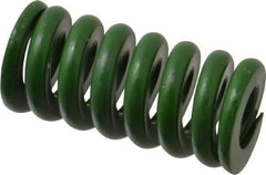 Associated Spring Raymond - 1-1/4" Hole Diam, 5/8" Rod Diam, 2-1/2" Free Length, Green Die Spring - 900 Lb Max Deflection, 0.63" Max Deflection, Extra Heavy Duty, Chromium Alloy Steel - USA Tool & Supply