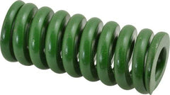 Associated Spring Raymond - 1-1/4" Hole Diam, 5/8" Rod Diam, 3" Free Length, Green Die Spring - 888 Lb Max Deflection, 0.75" Max Deflection, Extra Heavy Duty, Chromium Alloy Steel - USA Tool & Supply