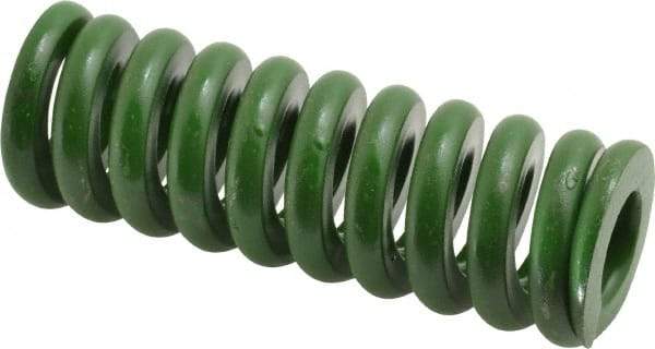 Associated Spring Raymond - 1-1/4" Hole Diam, 5/8" Rod Diam, 3-1/2" Free Length, Green Die Spring - 882 Lb Max Deflection, 0.88" Max Deflection, Extra Heavy Duty, Chromium Alloy Steel - USA Tool & Supply