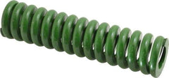Associated Spring Raymond - 1-1/4" Hole Diam, 5/8" Rod Diam, 5" Free Length, Green Die Spring - 850 Lb Max Deflection, 1.25" Max Deflection, Extra Heavy Duty, Chromium Alloy Steel - USA Tool & Supply