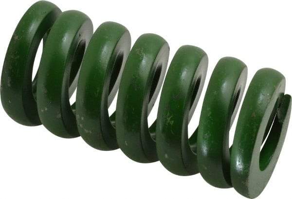 Associated Spring Raymond - 1-1/2" Hole Diam, 3/4" Rod Diam, 3" Free Length, Green Die Spring - 1734 Lb Max Deflection, 0.75" Max Deflection, Extra Heavy Duty, Chromium Alloy Steel - USA Tool & Supply