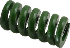 Associated Spring Raymond - 1-1/2" Hole Diam, 3/4" Rod Diam, 3" Free Length, Green Die Spring - 1734 Lb Max Deflection, 0.75" Max Deflection, Extra Heavy Duty, Chromium Alloy Steel - USA Tool & Supply