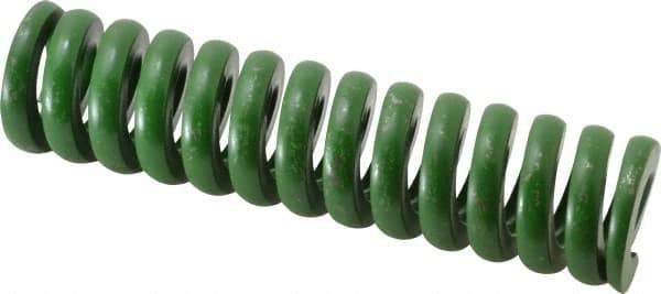Associated Spring Raymond - 1-1/2" Hole Diam, 3/4" Rod Diam, 6" Free Length, Green Die Spring - 1656 Lb Max Deflection, 1.5" Max Deflection, Extra Heavy Duty, Chromium Alloy Steel - USA Tool & Supply