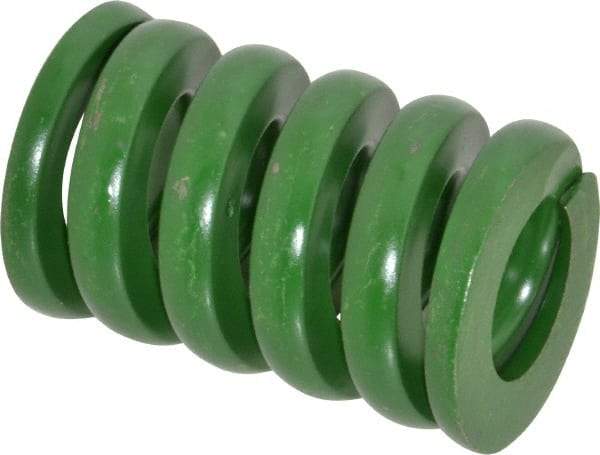 Associated Spring Raymond - 2" Hole Diam, 1" Rod Diam, 3" Free Length, Green Die Spring - 2340 Lb Max Deflection, 0.75" Max Deflection, Extra Heavy Duty, Chromium Alloy Steel - USA Tool & Supply