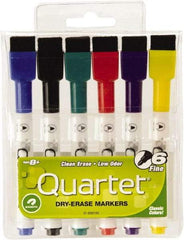 Quartet - Low-Odor ReWritables Fine Point, Classic, 6 Set Dry Erase Markers - For Use with Dry Erase Marker Boards - USA Tool & Supply