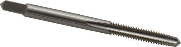 Hertel - #8-32 UNC 4 Flute Bright Finish High Speed Steel Straight Flute Standard Hand Tap - Taper, Right Hand Thread, 2-1/8" OAL, 3/4" Thread Length, H1 Limit, Oversize - USA Tool & Supply