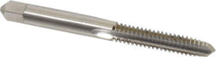 Hertel - 1/4-20 UNC 3 Flute Bright Finish High Speed Steel Straight Flute Standard Hand Tap - Plug, Right Hand Thread, 2-1/2" OAL, 1" Thread Length, H1 Limit, Oversize - Exact Industrial Supply
