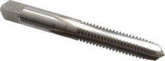 Hertel - 3/8-16 UNC 4 Flute Bright Finish High Speed Steel Straight Flute Standard Hand Tap - Plug, Right Hand Thread, 2-15/16" OAL, 1-1/4" Thread Length, H1 Limit, Oversize - Exact Industrial Supply