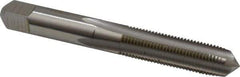 Hertel - 3/8-24 UNF 2B 4 Flute Bright Finish High Speed Steel Straight Flute Standard Hand Tap - Plug, Right Hand Thread, 2-15/16" OAL, 1-1/4" Thread Length, H4 Limit, Oversize - Exact Industrial Supply