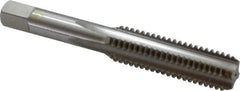 Hertel - 1/2-13 UNC 4 Flute Bright Finish High Speed Steel Straight Flute Standard Hand Tap - Bottoming, Right Hand Thread, 3-3/8" OAL, 1-21/32" Thread Length, H1 Limit, Oversize - Exact Industrial Supply