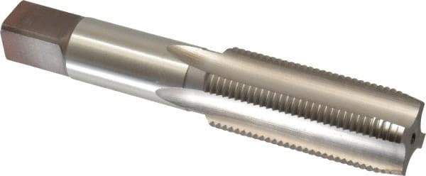 Hertel - 7/8-14 UNF 4 Flute Bright Finish High Speed Steel Straight Flute Standard Hand Tap - Plug, Right Hand Thread, 4-11/16" OAL, 2-7/32" Thread Length, H2 Limit, Oversize - Exact Industrial Supply
