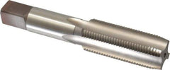Hertel - 7/8-14 UNF 4 Flute Bright Finish High Speed Steel Straight Flute Standard Hand Tap - Plug, Right Hand Thread, 4-11/16" OAL, 2-7/32" Thread Length, H2 Limit, Oversize - Exact Industrial Supply
