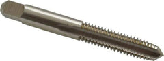 Hertel - 3/8-16 UNC 3 Flute Bright Finish High Speed Steel Straight Flute Standard Hand Tap - Plug, Right Hand Thread, 2-15/16" OAL, H1 Limit - Exact Industrial Supply