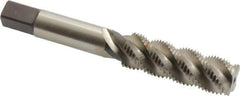 Hertel - M12x1.25 Metric Fine, 4 Flute, 52° Helix, Bottoming Chamfer, Bright Finish, High Speed Steel Spiral Flute STI Tap - 3-19/32" OAL - Exact Industrial Supply
