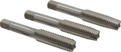 Hertel - 9/16-12 UNC, 4 Flute, Bottoming, Plug & Taper, Bright Finish, High Speed Steel Tap Set - Right Hand Cut, 3-19/32" OAL, 1-21/32" Thread Length, 3B Class of Fit - USA Tool & Supply