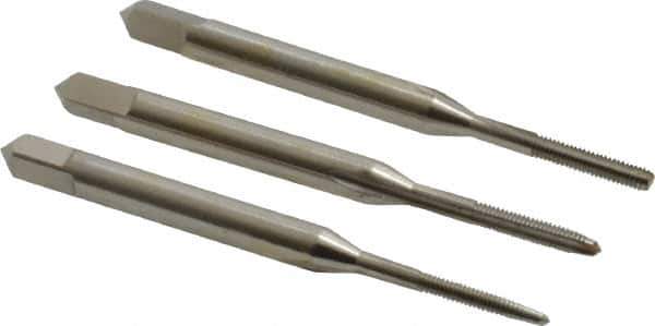 Hertel - #1-72 UNF, 2 Flute, Bottoming, Plug & Taper, Bright Finish, High Speed Steel Tap Set - 1-11/16" OAL, 2B/3B Class of Fit - USA Tool & Supply