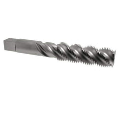 Hertel - 3/4-16 UNF 4 Flute 3B Bottoming Spiral Flute Tap - High Speed Steel, Bright Finish, 4-1/4" OAL, Right Hand Flute, Right Hand Thread, H3 - USA Tool & Supply