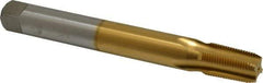 Hertel - 3/8-18 NPT, 4 Flute, Plug Chamfer, TiN Finish, High Speed Steel, Extension Pipe Tap - 6" OAL, 0.7" Shank Diam, 1-1/16" Thread Length - USA Tool & Supply