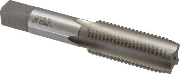 Hertel - 3/4-10 UNC, H3, 4 Flute, Plug Chamfer, Bright Finish, High Speed Steel Hand STI Tap - 4-11/16" OAL, 2-7/32" Thread Length - USA Tool & Supply