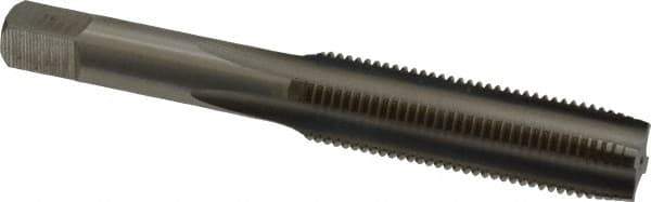 Hertel - M12x1.25 Metric Fine 4 Flute Bright Finish High Speed Steel Straight Flute Standard Hand Tap - Plug, Right Hand Thread, 3-3/8" OAL, 1-21/32" Thread Length, D3 Limit, Oversize - Exact Industrial Supply