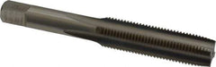 Hertel - M12x1.25 Metric Fine 4 Flute Bright Finish High Speed Steel Straight Flute Standard Hand Tap - Plug, Right Hand Thread, 3-3/8" OAL, 1-21/32" Thread Length, D3 Limit, Oversize - Exact Industrial Supply
