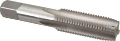 Hertel - M22x2.50 Metric Coarse 4 Flute Bright Finish High Speed Steel Straight Flute Standard Hand Tap - Plug, Right Hand Thread, 4-11/16" OAL, 2-7/32" Thread Length, D7 Limit, Oversize - Exact Industrial Supply