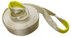Erickson Manufacturing - 30' Long x 4" Wide, 35,000 Lb Basket Capacity, Polyester Web Sling - White, with Loop Ends - USA Tool & Supply