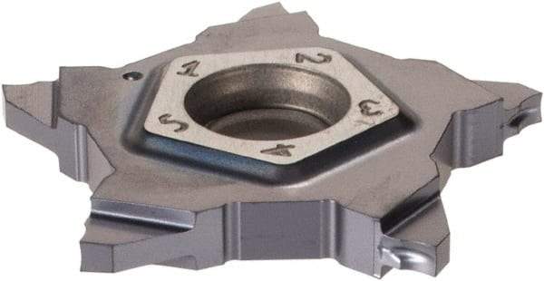 Iscar - PENTA24N140 IC908 Grade, 0.0551" Cutting Width, Carbide Cutoff Insert - Neutral Lead Angle, TiAlN Coated - USA Tool & Supply