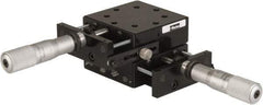 Parker - 62 Lb. Capacity, 10-32 Mount Hole, 1" Travel, Precision Ball Bearing Table with Center Drive - X-Y Stage, 8 Mounting Holes, 2.62" Long x 2.62" Wide x 1" High - USA Tool & Supply
