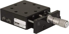 Parker - 29 Kg Capacity, M5 Mount Hole, 13mm Travel, Precision Ball Bearing Table with Center Drive - Single Axis, 8 Mounting Holes, 66-1/2mm Long x 66-1/2mm Wide x 25.4mm High - USA Tool & Supply
