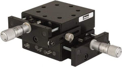 Parker - 29 Kg Capacity, M5 Mount Hole, 13mm Travel, Precision Ball Bearing Table with Center Drive - X-Y Stage, 8 Mounting Holes, 66-1/2mm Long x 66-1/2mm Wide x 25.4mm High - USA Tool & Supply