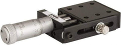 Parker - 3 Kg Capacity, M3 Mount Hole, 13mm Travel, Precision Ball Bearing Table with Center Drive - Single Axis, 6 Mounting Holes, 32-1/2mm Long x 32-1/2mm Wide x 12.7mm High - USA Tool & Supply