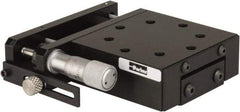 Parker - 29 Kg Capacity, M5 Mount Hole, 13mm Travel, Precision Ball Bearing Table with Side Drive - X-Y Stage, 8 Mounting Holes, 65mm Long x 66-1/2mm Wide x 25.4mm High - USA Tool & Supply