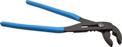 Channellock - 12" OAL, 2-1/4" Max Capacity, 6 Position Tongue & Groove Pliers - V-Jaws, Plastic Dipped Handles - USA Tool & Supply