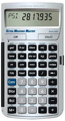 Calculated Industries - 11-Digit LCD (7 Normal & 4 Fractions) 400 Function Handheld Calculator - 0.73" x 2.56" (19.00mm x 65.0mm) Display Size, Silver, CR-2016 Powered, 7" Long x 5" Wide x 1" High - USA Tool & Supply